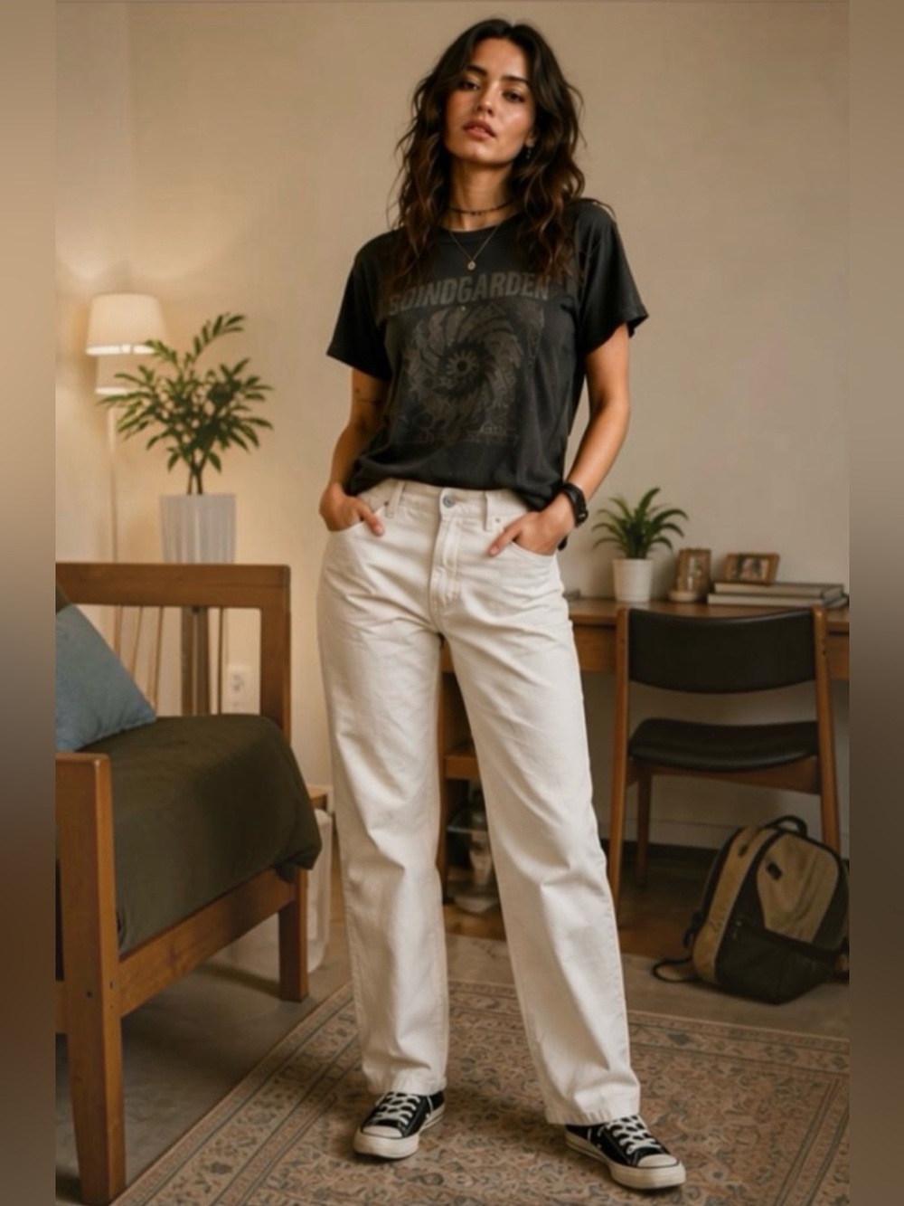 Levi’s Premium 90s Straight Wide Leg Pants Cotton Linen Blend Size 27 Utility